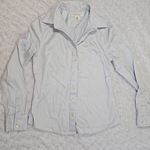 No Iron Fitted Stretch 2P Banana Republic Light Blue Button Top